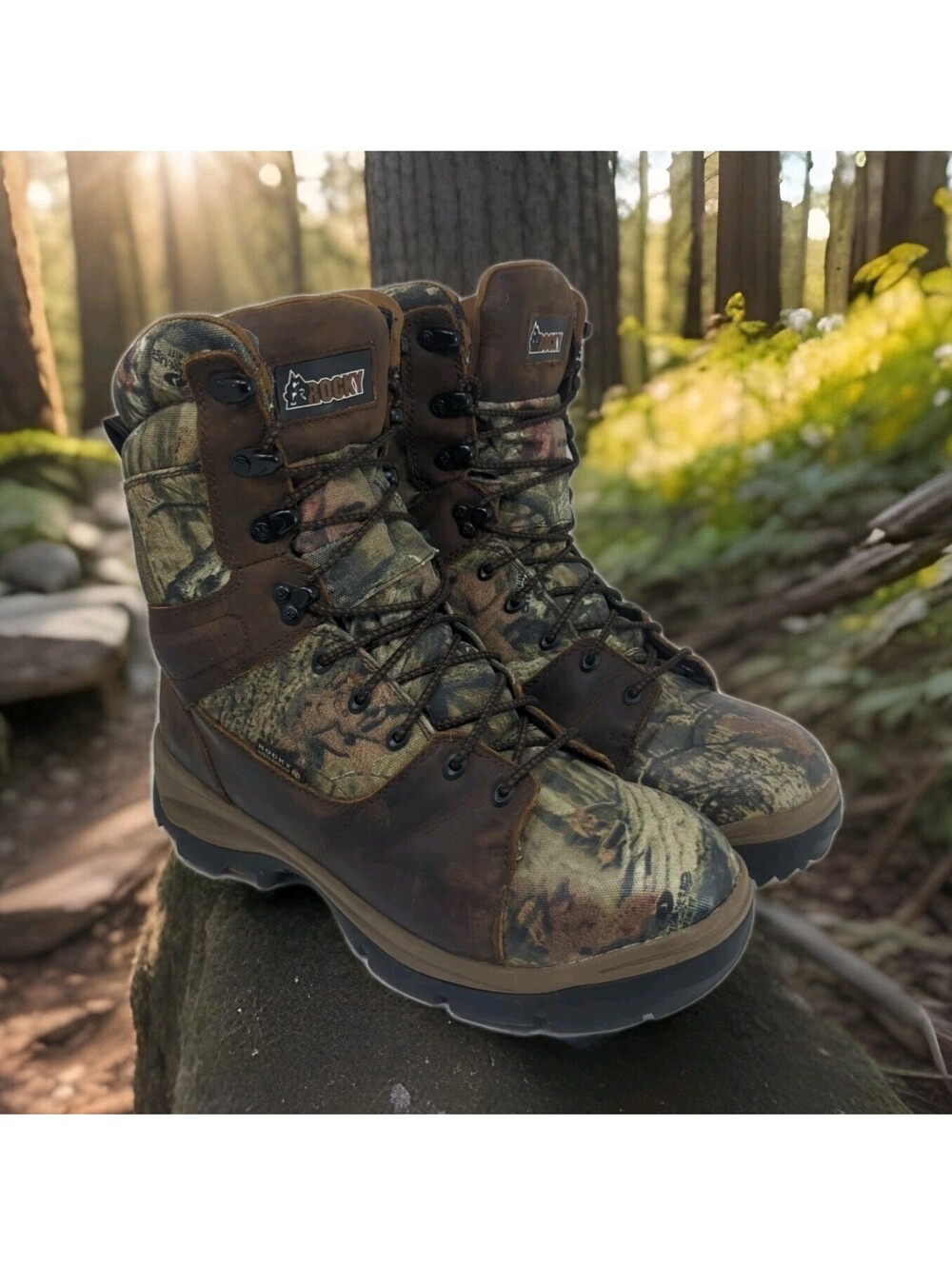 ROCKY PRO 1000G Thinsulate Waterproof HUNTING BOOTS INFINITY BREAK UP CAMO MEN 9